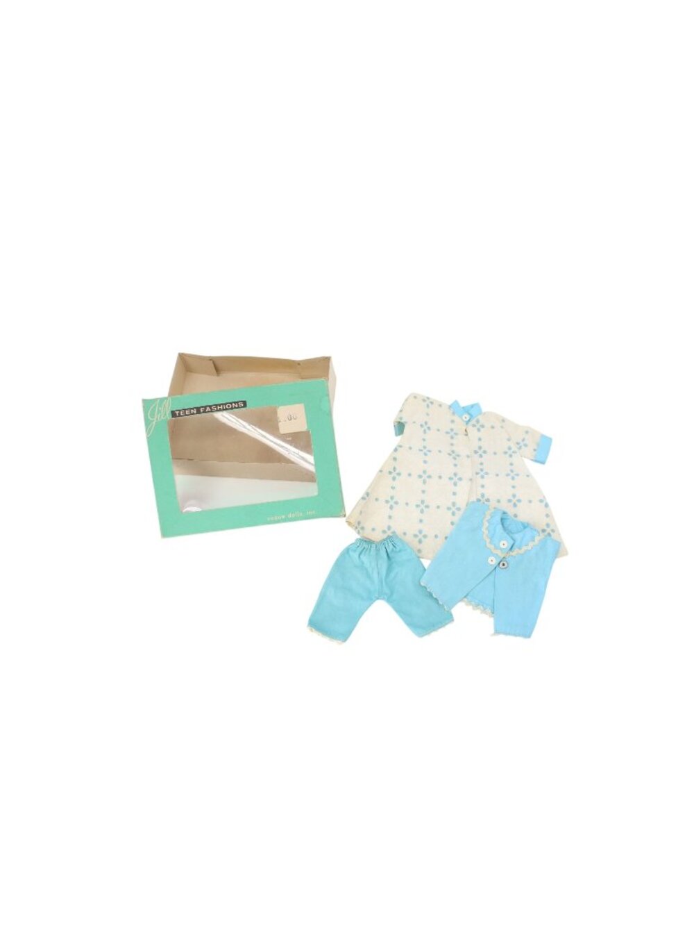 Jill Doll Aqua Housecoat Pajamas w/ Box Vintage Vogue Turquoise 94541